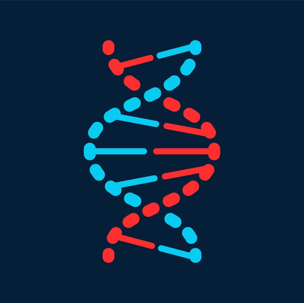verdrehte DNA Molekül isoliert genetisch Code Symbol vektor