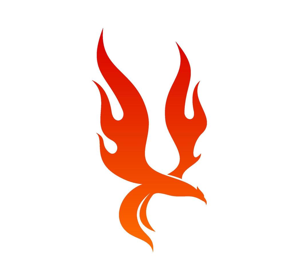 Phönix Vogel Symbol, isoliert Vektor Feuer Kreatur