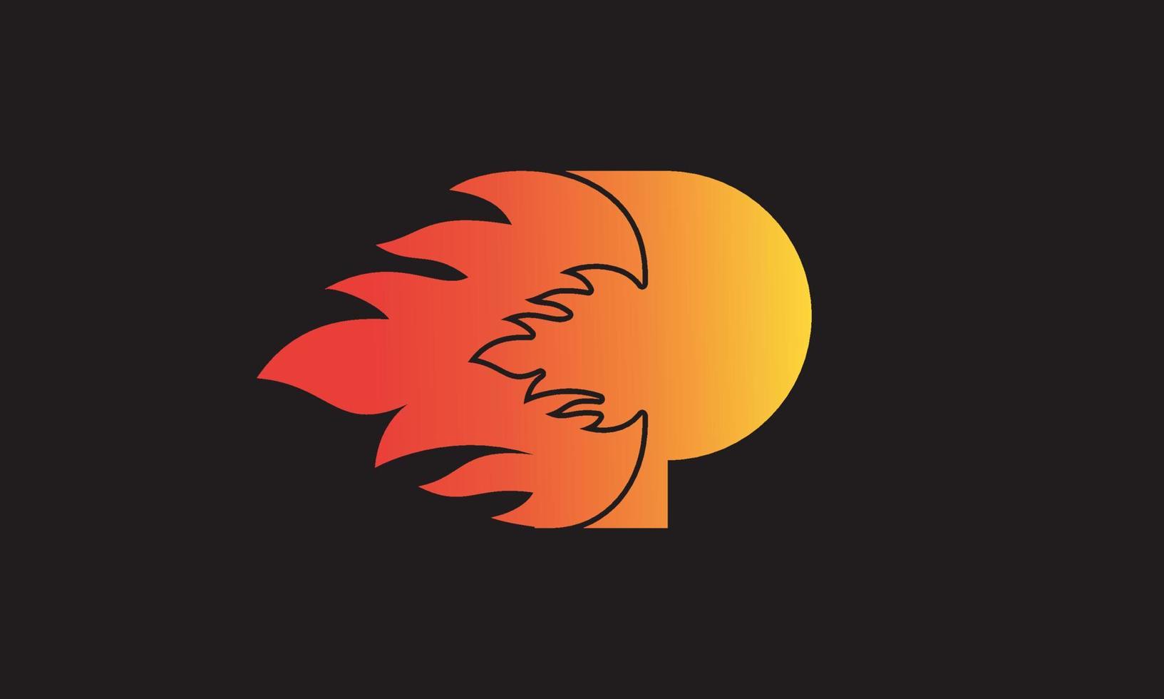 Flamme Brief p Logo Design Vektor Vorlage. schön Logo Design zum Feuer Flammen Unternehmen Branding.