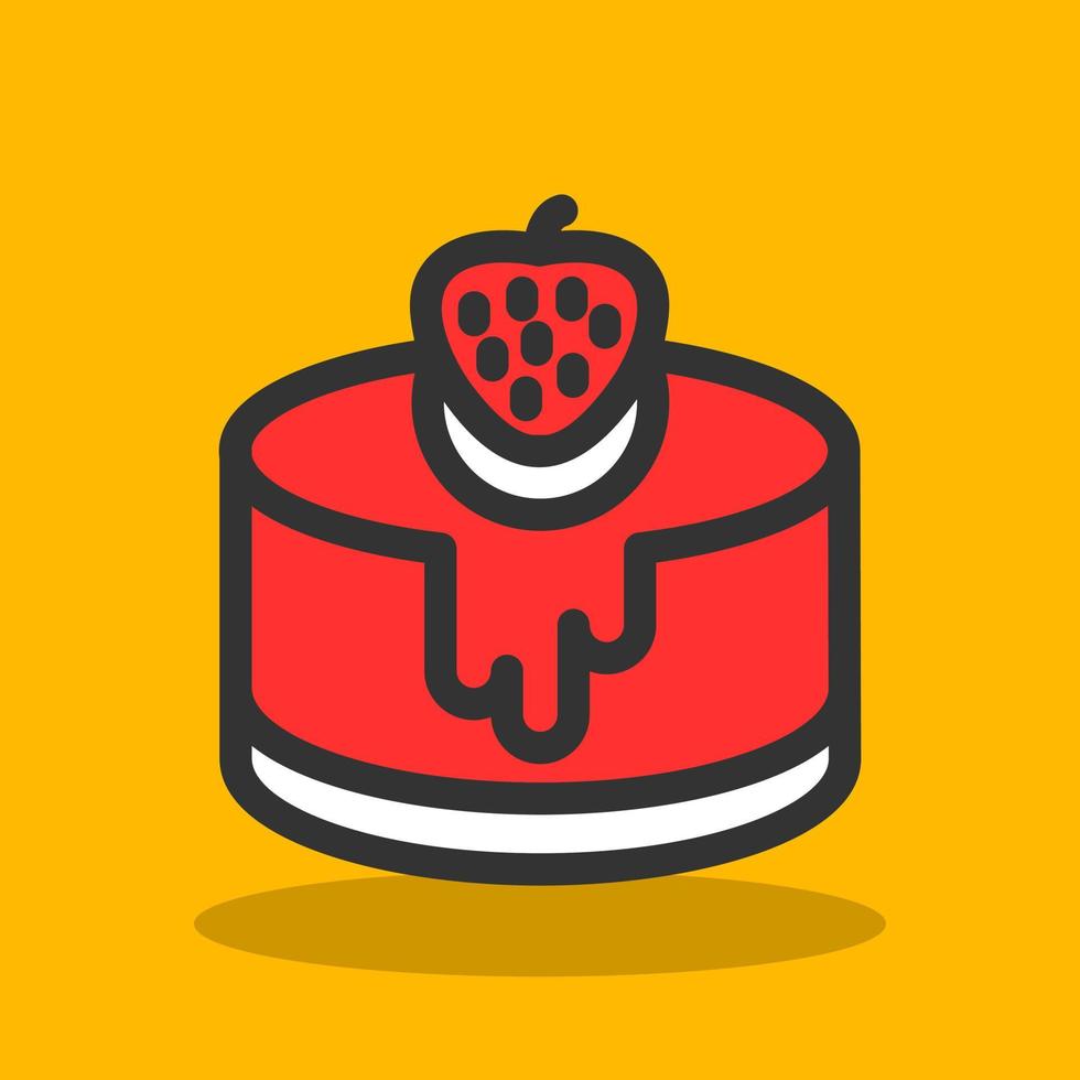 Erdbeerkuchen-Vektor-Icon-Design vektor