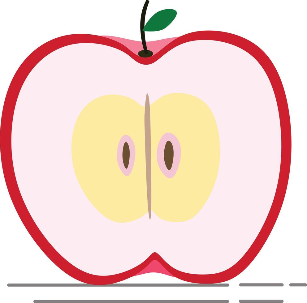 röd äpple skiva frukt illustration vektor