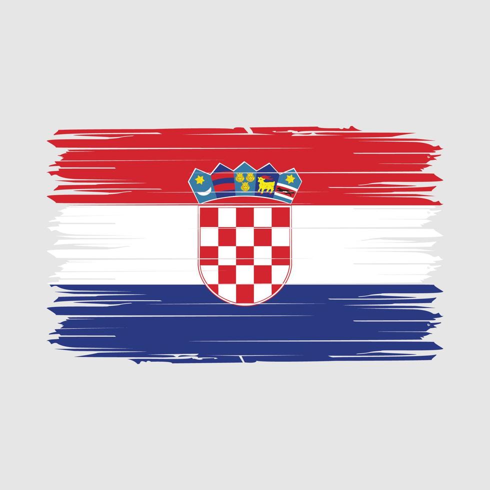 kroatien flagga borsta vektor illustration