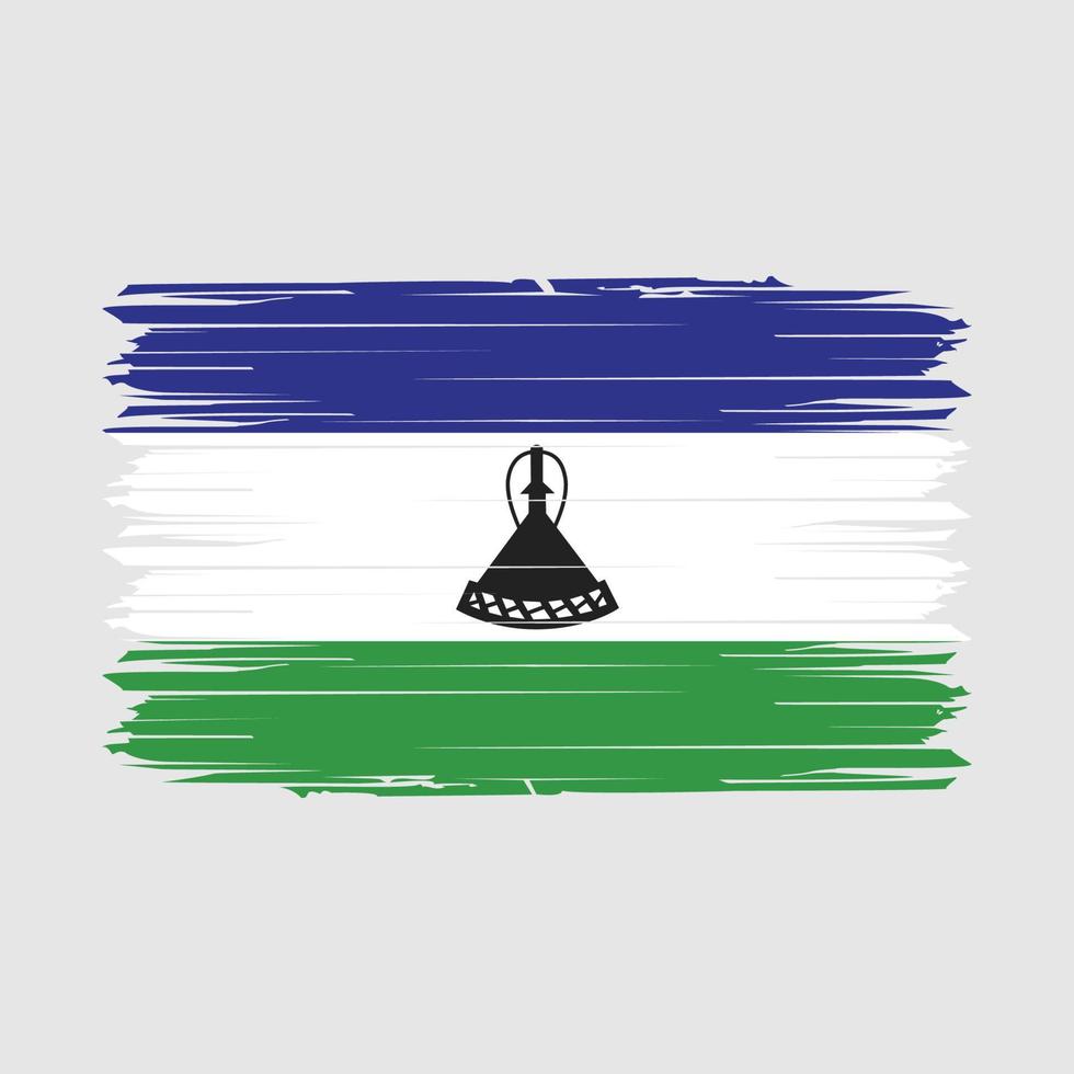 lesotho flagga borsta vektor illustration