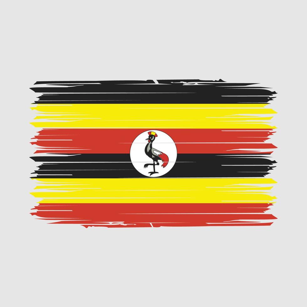 Uganda-Flagge-Pinsel-Vektor-Illustration vektor