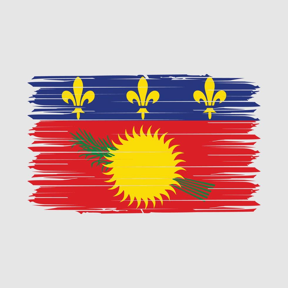 Guadeloupe-Flaggenpinsel-Vektorillustration vektor