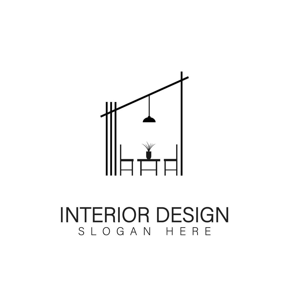 innenraum, möbelgalerie logo design vektor