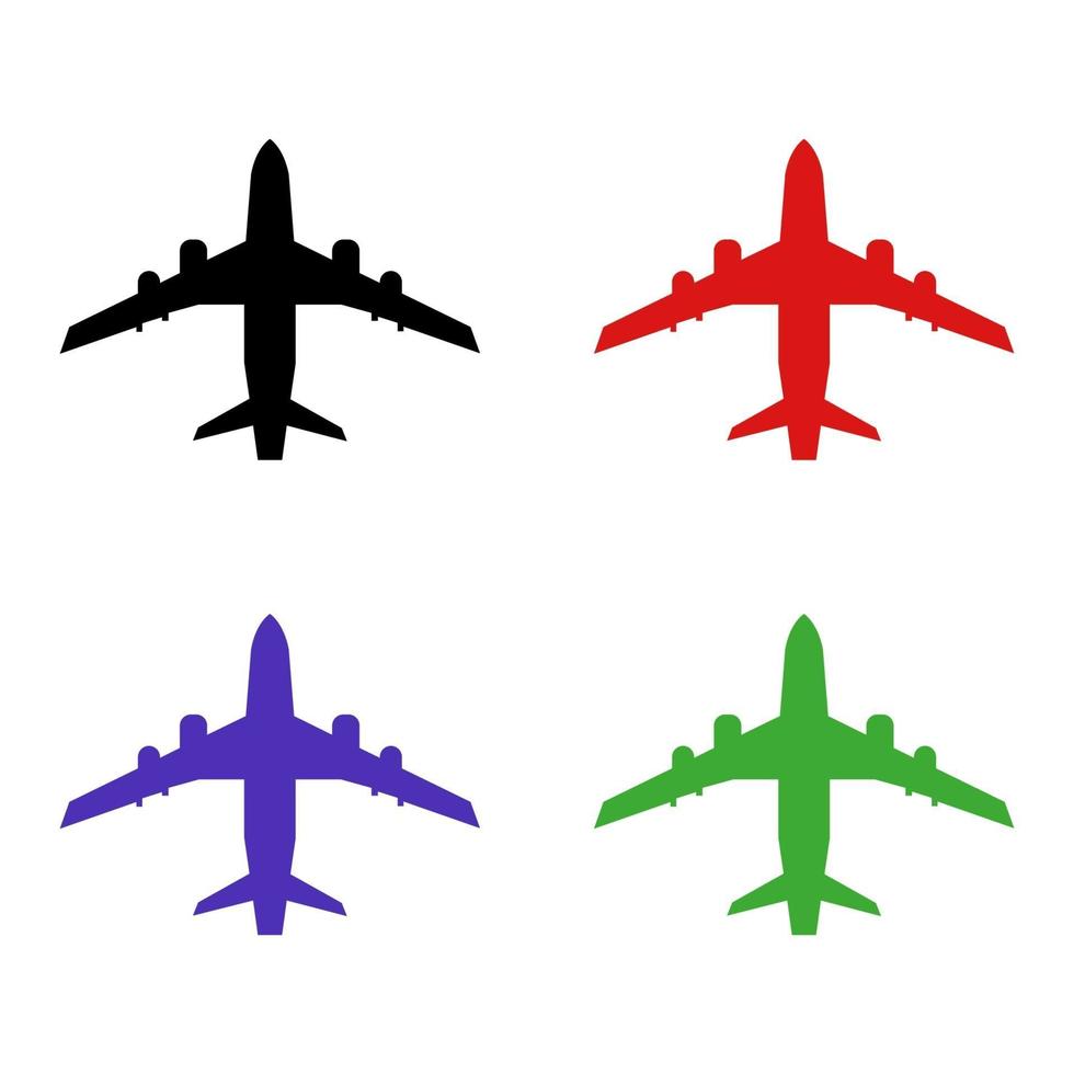 uppsättning flygplan på vit bakgrund vektor