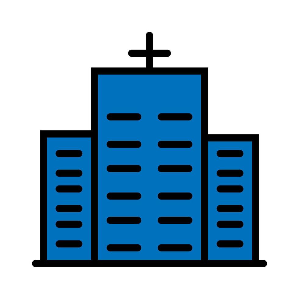Krankenhausgebäude Symbolzeile isoliert auf weißem Hintergrund. schwarzes, flaches, dünnes Symbol im modernen Umrissstil. Lineares Symbol und bearbeitbarer Strich. einfache und pixelgenaue strichvektorillustration vektor