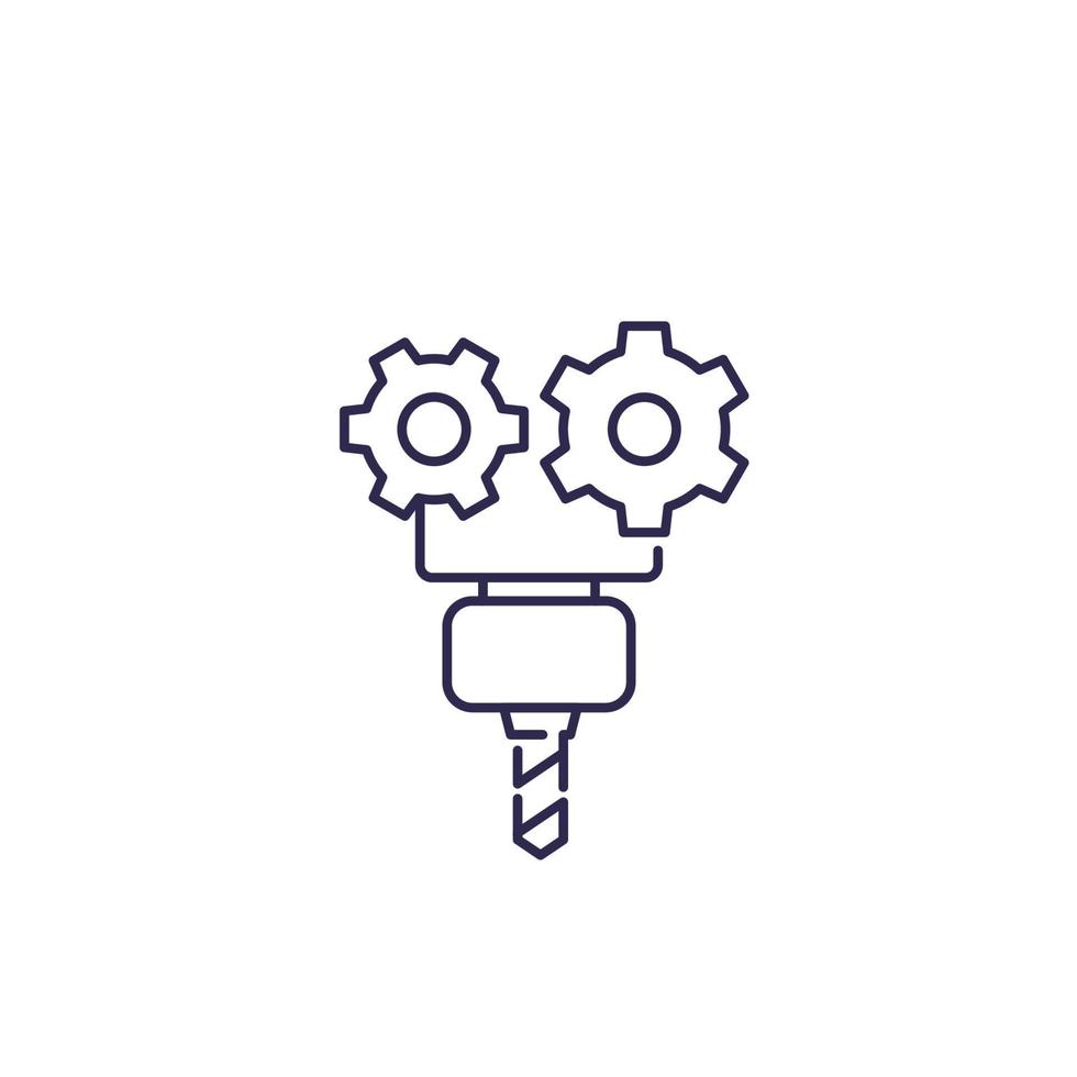 cnc-tjänst, vector line icon.eps