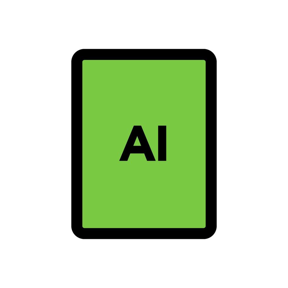 ai fil ikon linje isolerat på vit bakgrund. svart platt tunn ikon på modern översikt stil. linjär symbol och redigerbar stroke. enkel och pixel perfekt stroke vektor illustration.