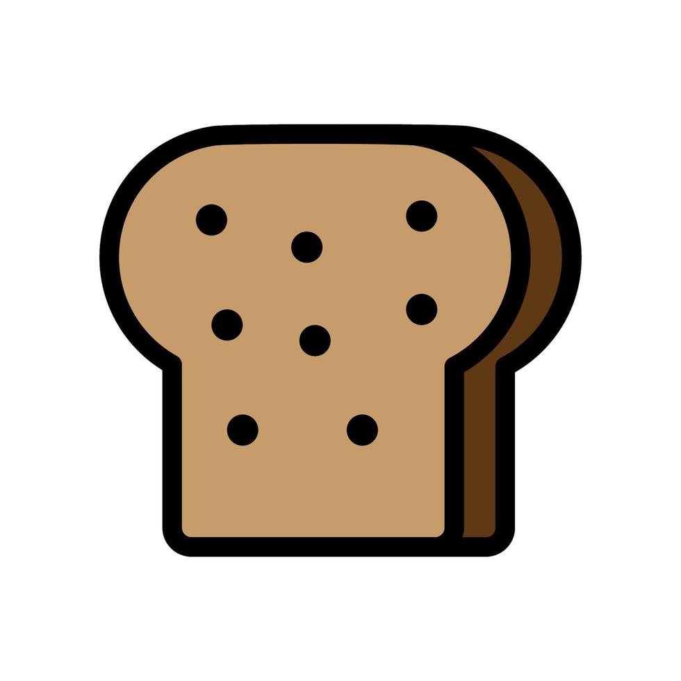 bröd rostat bröd linje ikon isolerat på vit bakgrund. svart platt tunn ikon på modern översikt stil. linjär symbol och redigerbar stroke. enkel och pixel perfekt stroke vektor illustration
