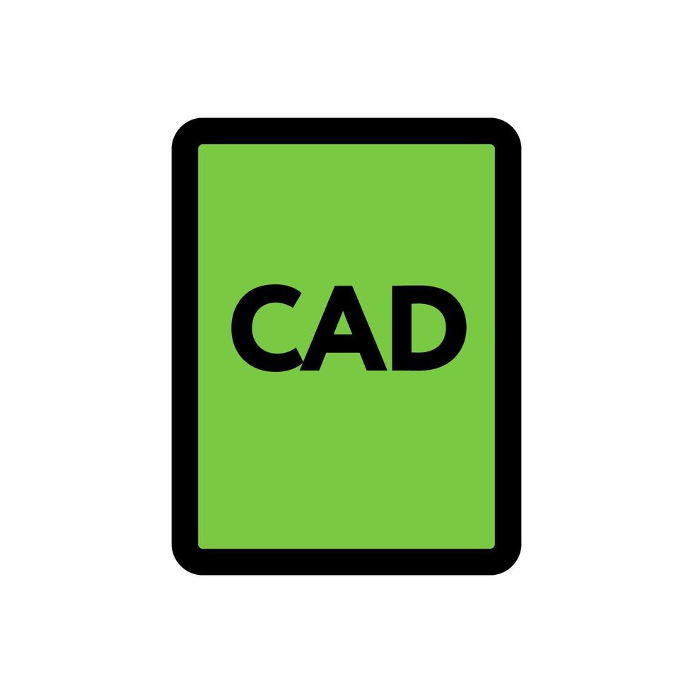 CAD-Dateisymbolzeile isoliert auf weißem Hintergrund. schwarzes, flaches, dünnes Symbol im modernen Umrissstil. Lineares Symbol und bearbeitbarer Strich. einfache und pixelgenaue strichvektorillustration. vektor