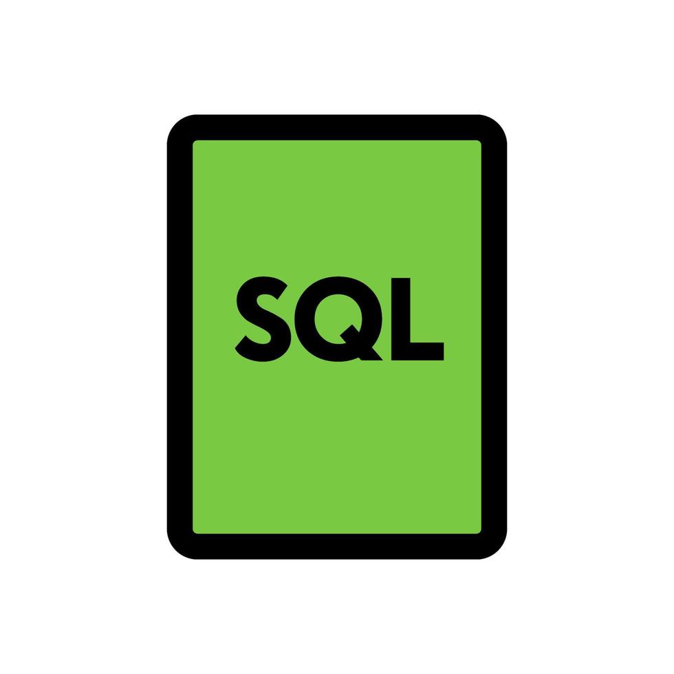 SQL-Dateisymbolzeile isoliert auf weißem Hintergrund. schwarzes, flaches, dünnes Symbol im modernen Umrissstil. Lineares Symbol und bearbeitbarer Strich. einfache und pixelgenaue strichvektorillustration. vektor