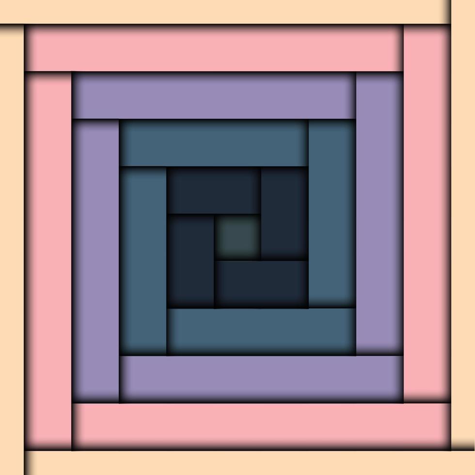 abstrakt bakgrund med Flerfärgad fyrkant spiral och skugga vektor