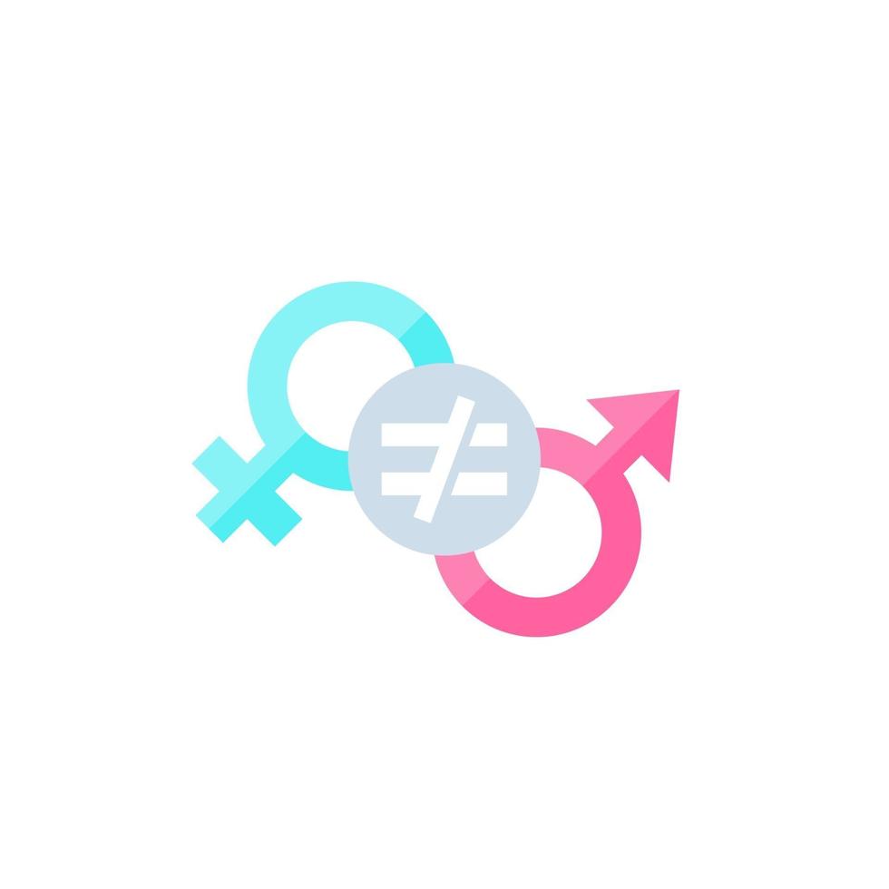 Symbol für die Ungleichheit der Geschlechter auf white.eps vektor