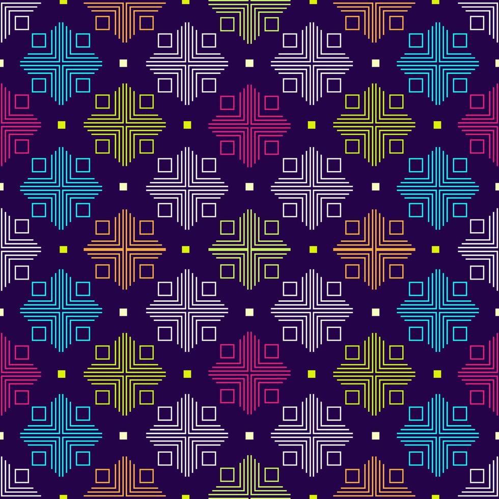 geometrisch Linie Muster mit Platz Form. isoliert auf dunkel Blau Hintergrund. nahtlos Muster zum Geschenk Verpackung, Teppich, Hintergrund, usw vektor