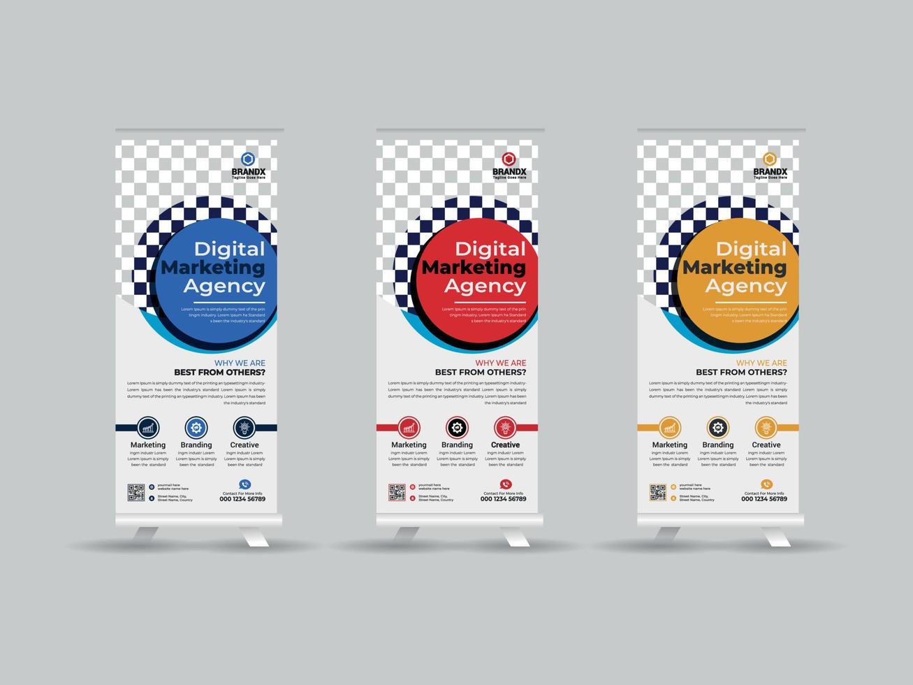 Corporate Rollup- oder X-Banner-Designvorlage vektor