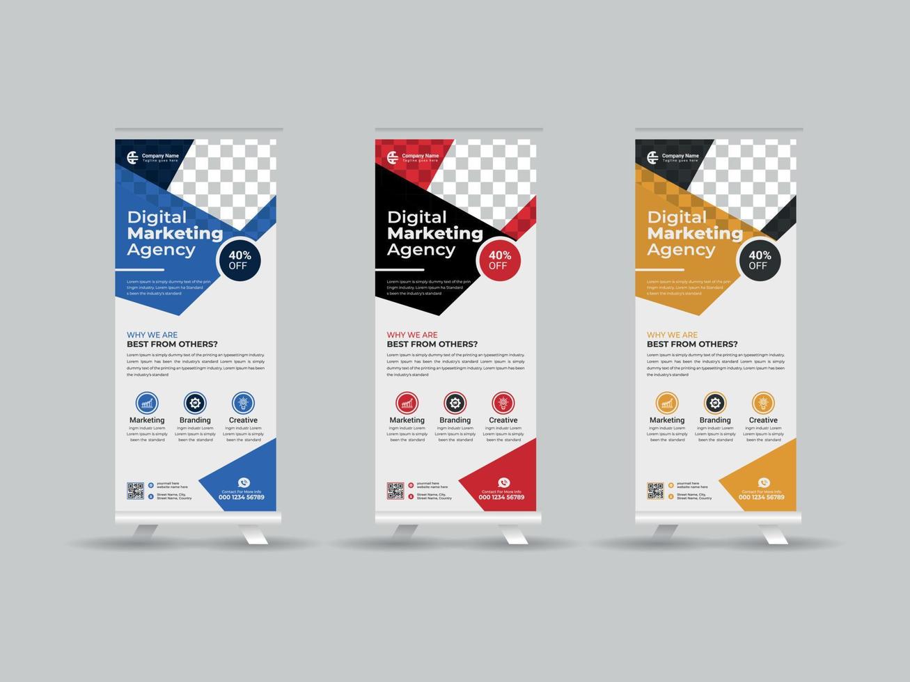 Corporate Rollup- oder X-Banner-Designvorlage vektor