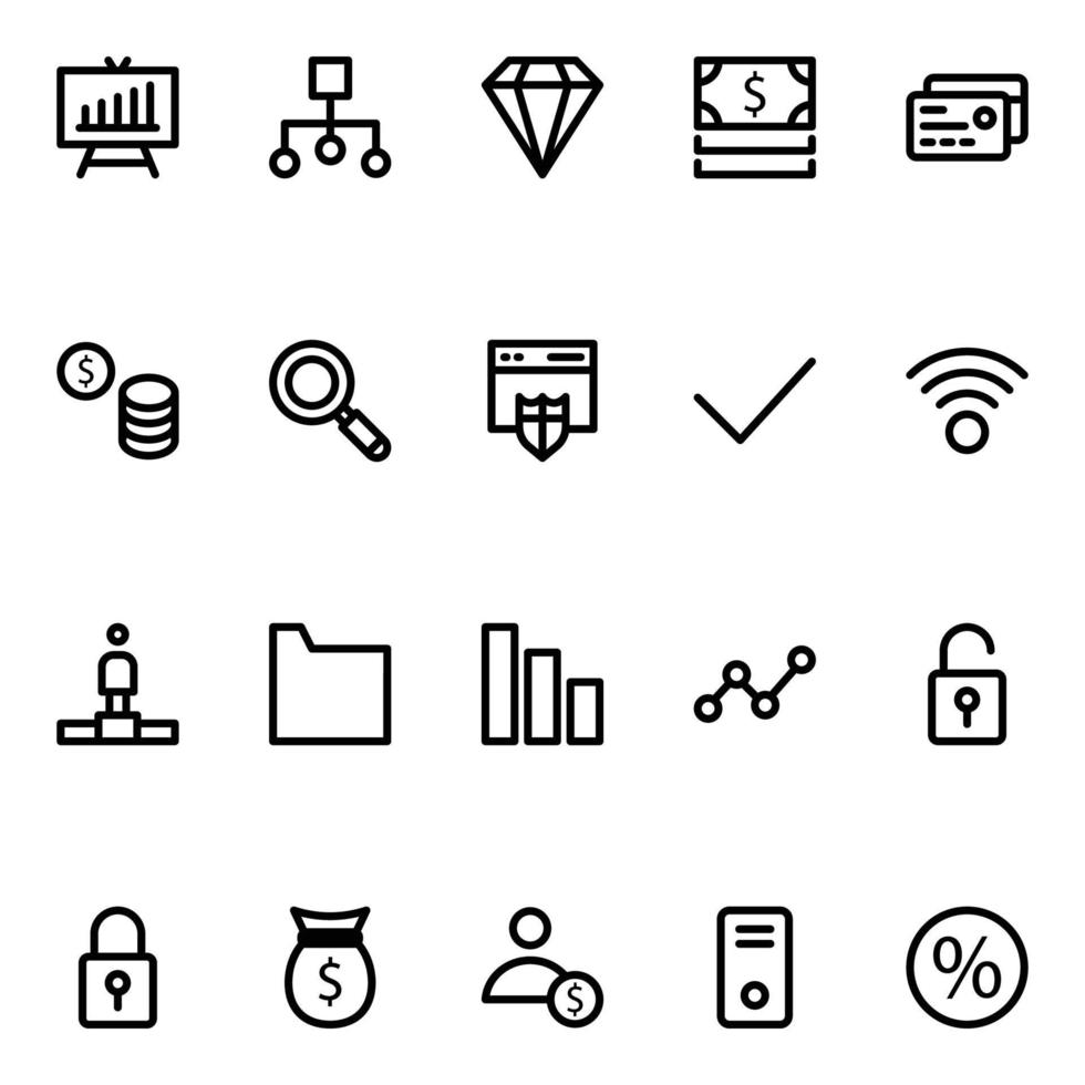 översikt ikoner för bank och finansiera. vektor