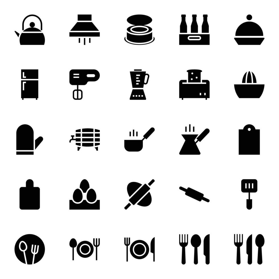Glyphe Symbole zum Lebensmittel. vektor