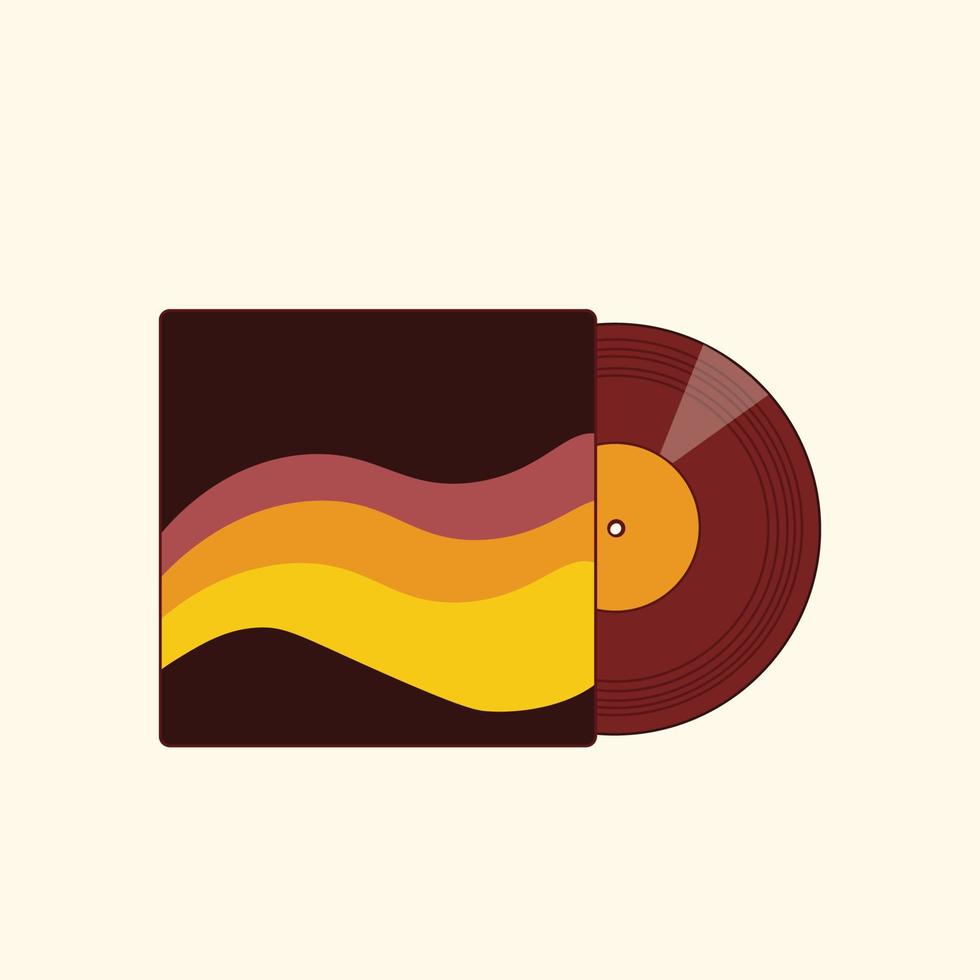 retro Stil Vektor Illustration von ein Vinyl Rabatt im ein Briefumschlag