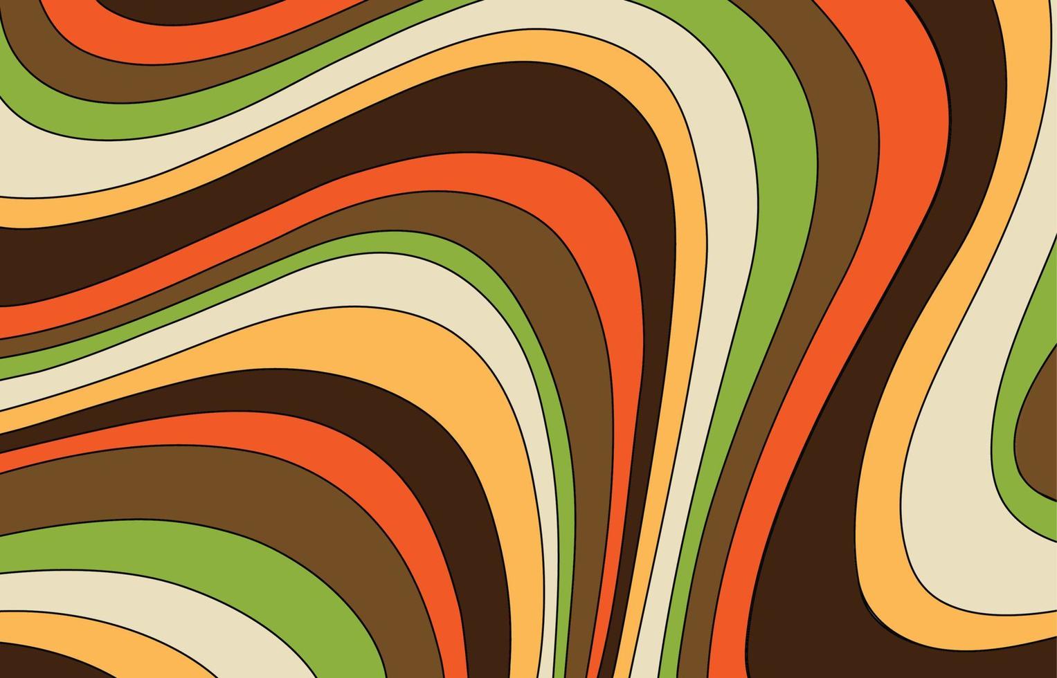 abstrakt retro virvla runt bakgrund vektor mönster orange grön brun