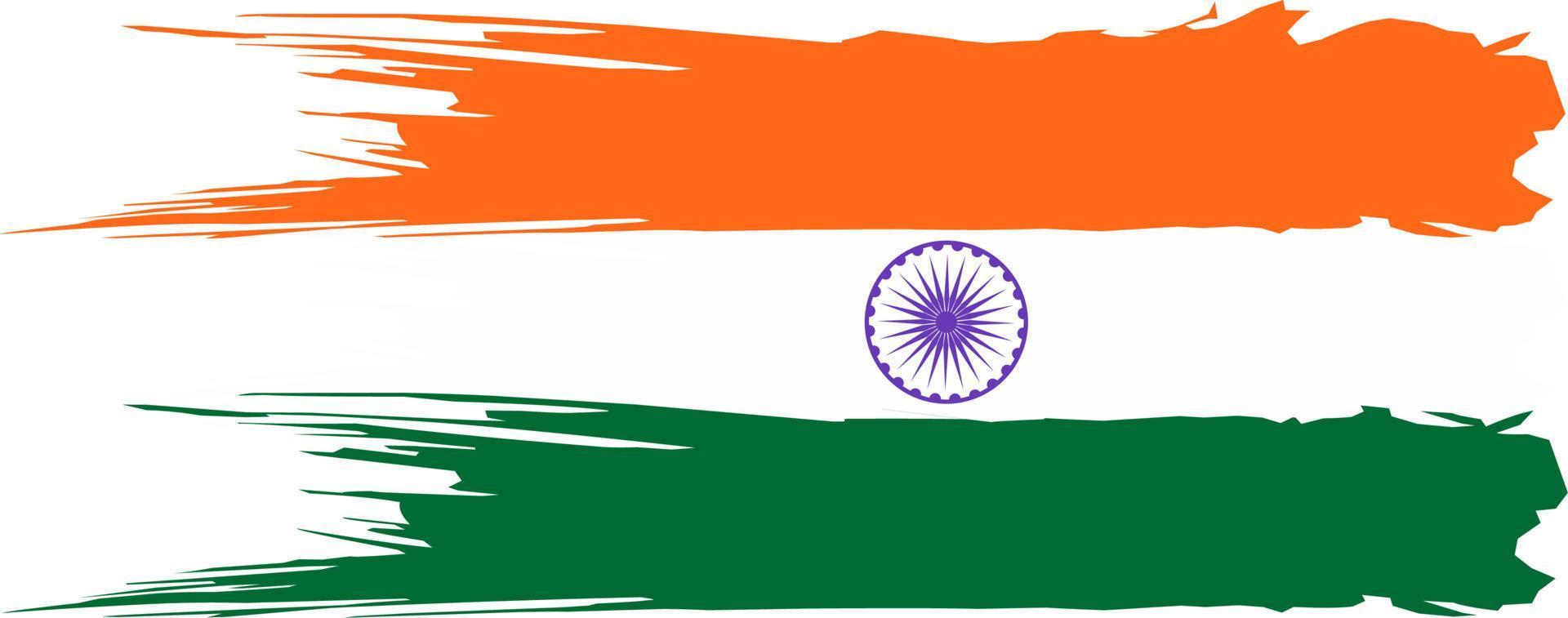 Bürste Indien Flagge Vektor Abbildung.glücklich Indien Unabhängigkeit Tag