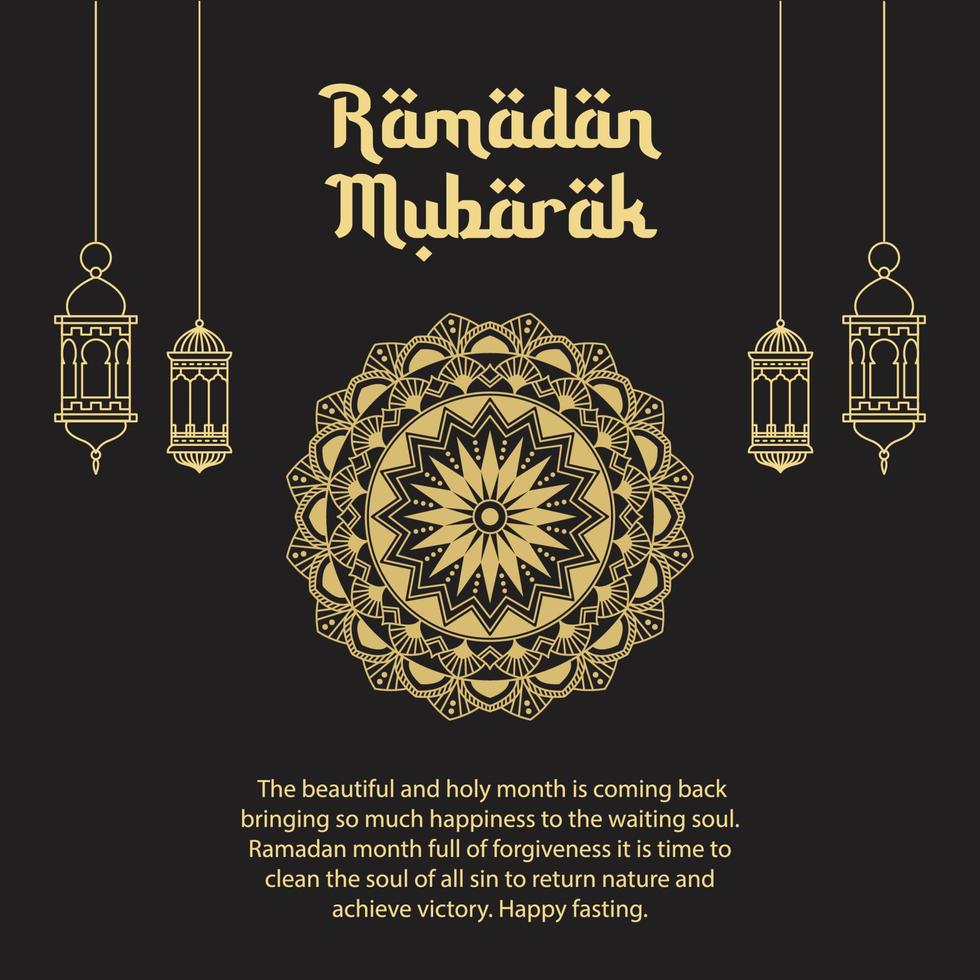 Ramadan Mubarak Gruß Karte, Einladung, Poster, Banner. Vektor Illustration