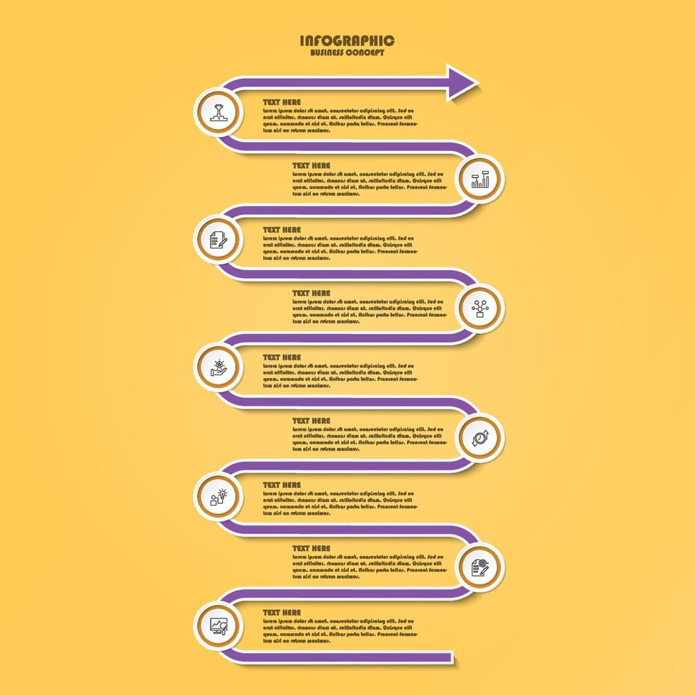 infographic med 9 steg, bearbeta eller alternativ. vektor