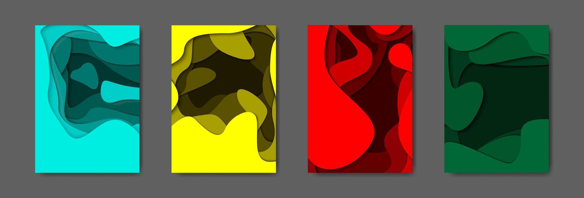 abstrakt papper skära bakgrund uppsättning. upphöja din design med invecklad mönster och vibrerande färger vektor