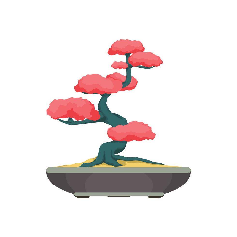 Bonsai-Baum-Logo. Bonsai-Baum-Vektor-Illustration-design vektor