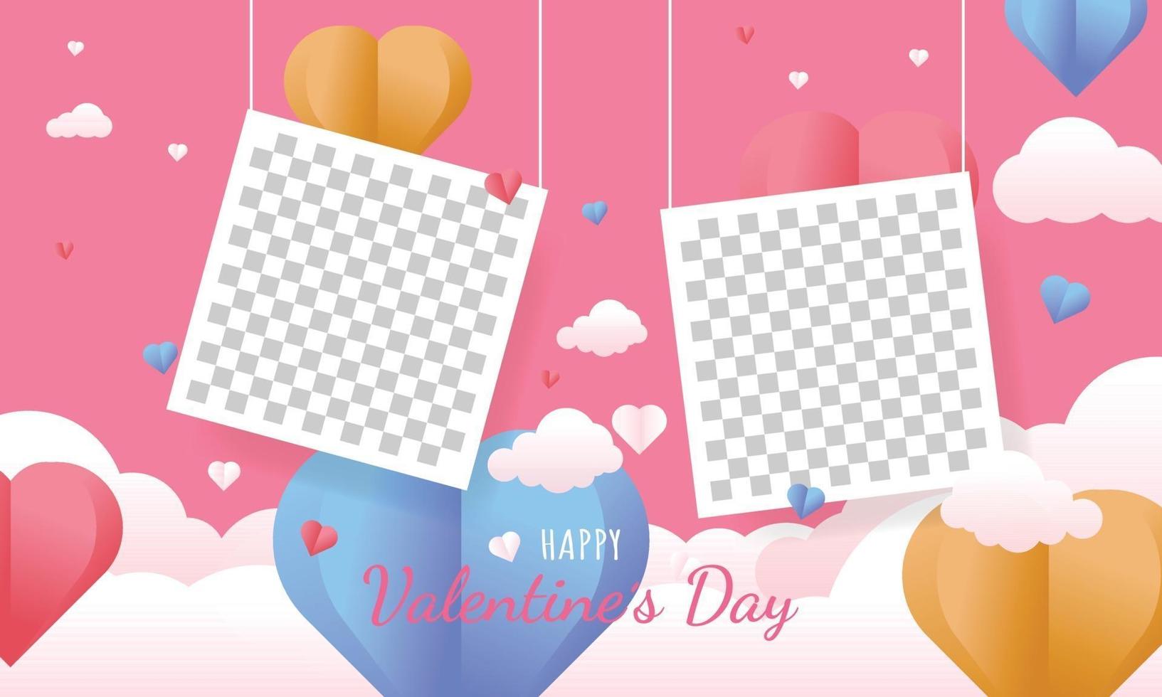 Valentinstag Hintergrundkonzept in Papierart Fotovorlage vektor