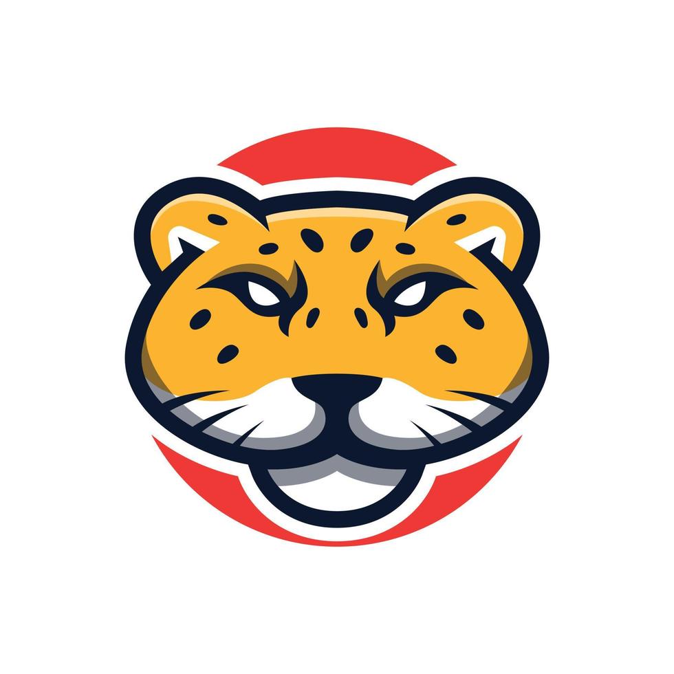 Leopard Logo Maskottchen isoliert auf Weiß Hintergrund vektor