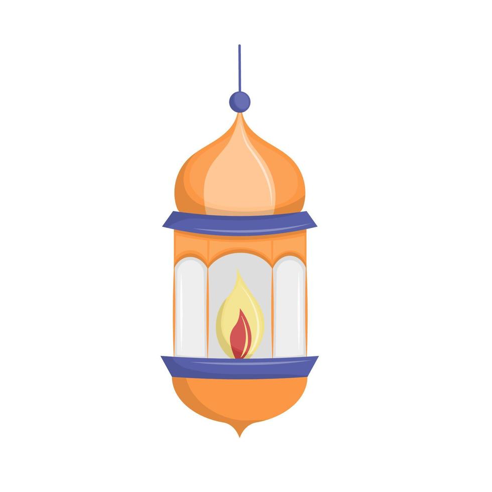 islamic tur- lykta. arabicum lampa. ramadan platt vektor illustration isolerat på vit bakgrund.