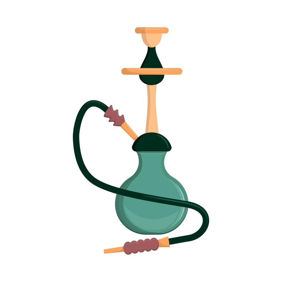 orientalisk vattenpipa eller shisha. vektor platt illustration isolerat på vit bakgrund.