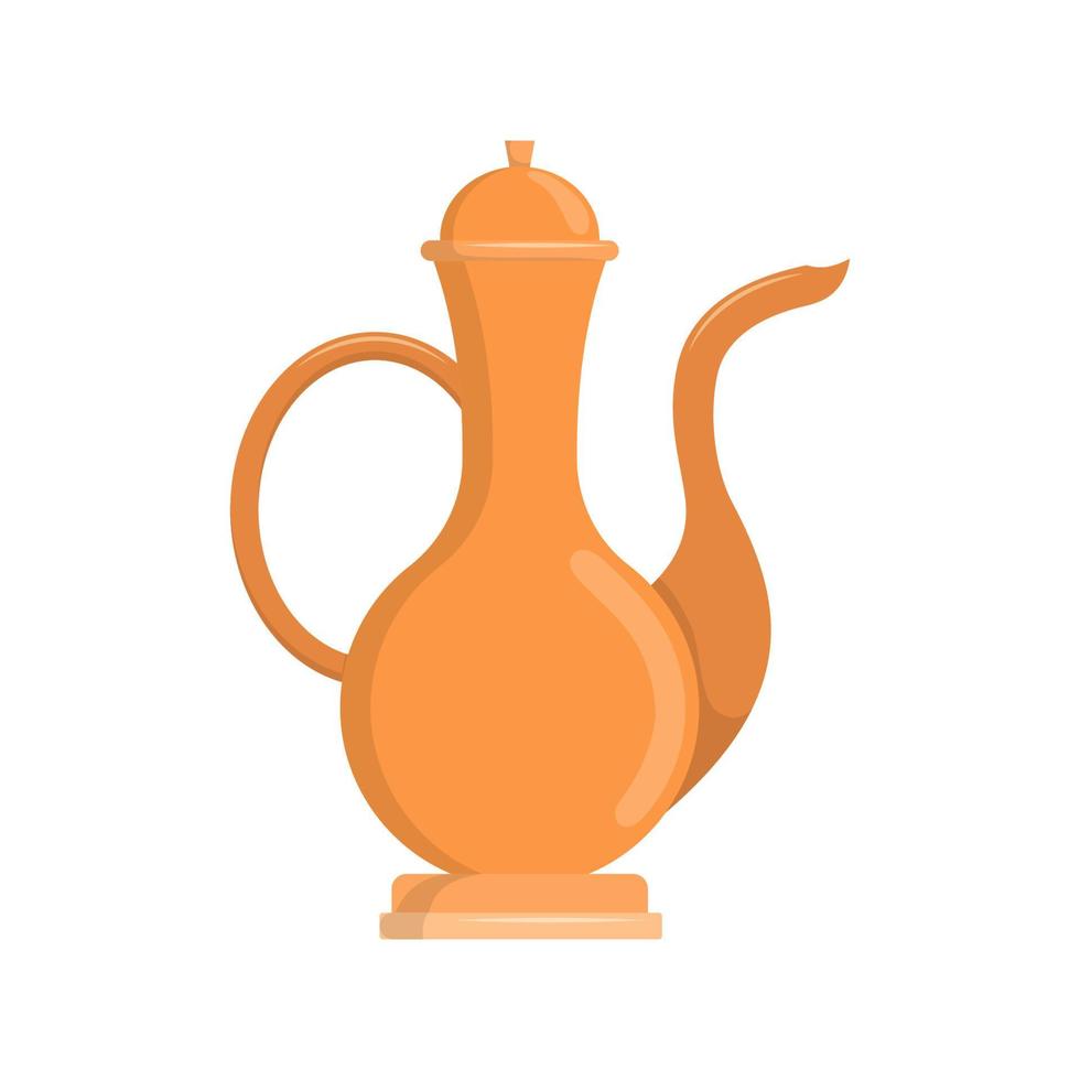 orientalisch Gold Krug. uralt Antiquität Vase. Vektor isoliert Illustration.