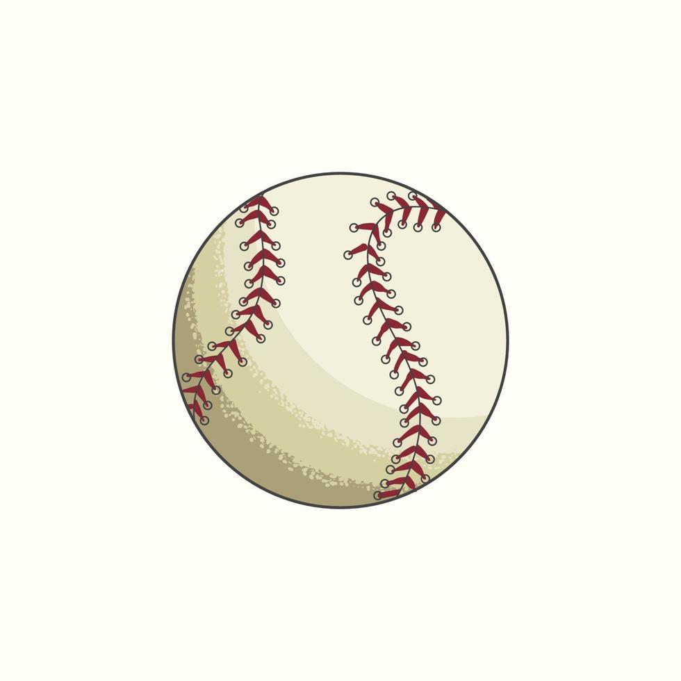 hand dragen baseboll boll skiss vektor illustration i Färg, årgång stil