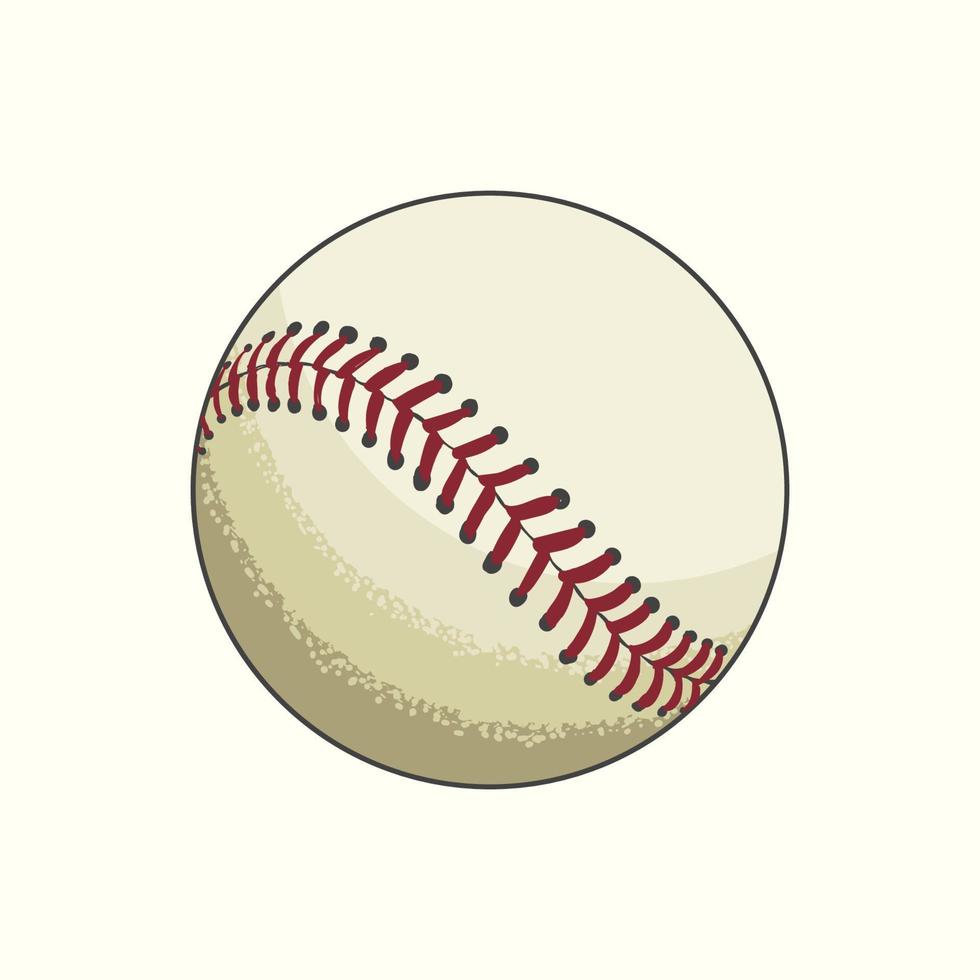 Hand gezeichnet Baseball Ball skizzieren Vektor Illustration im Farbe, Jahrgang Stil