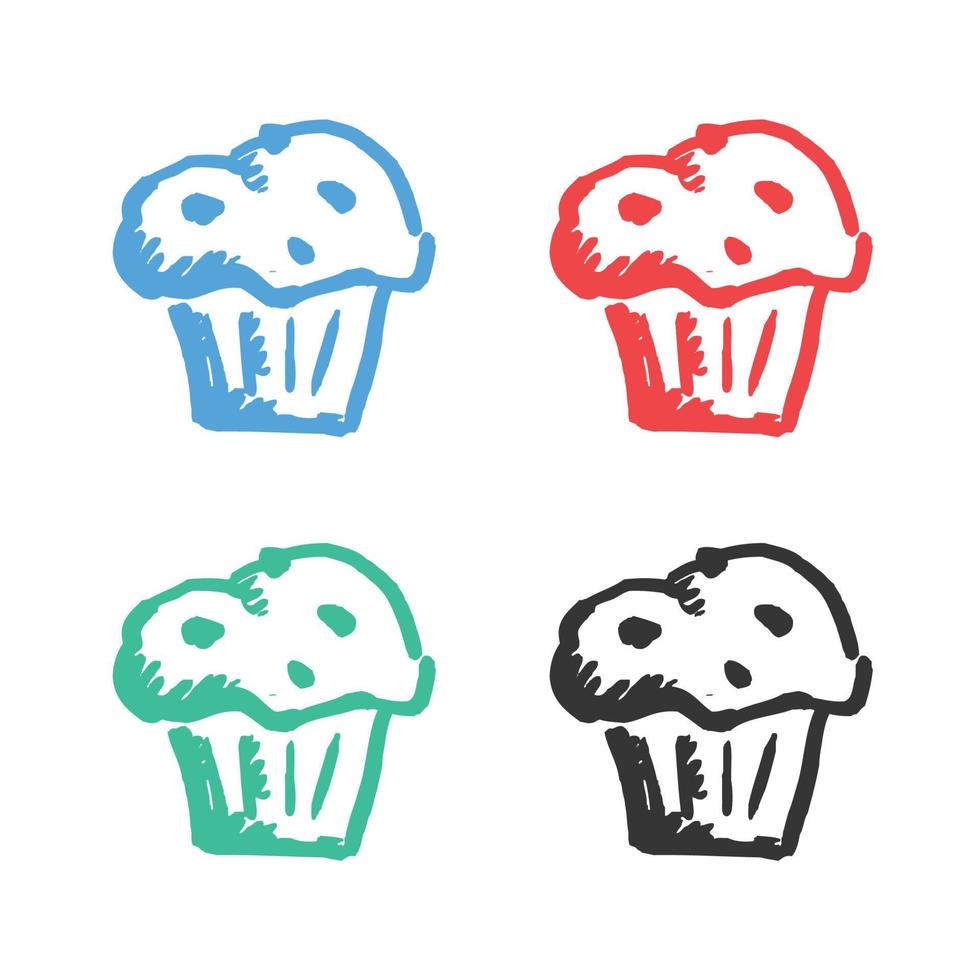 kopp kaka ikon, valentines dag cupcake, muffin muffin ikon logotyp vektor ikoner i flera olika färger