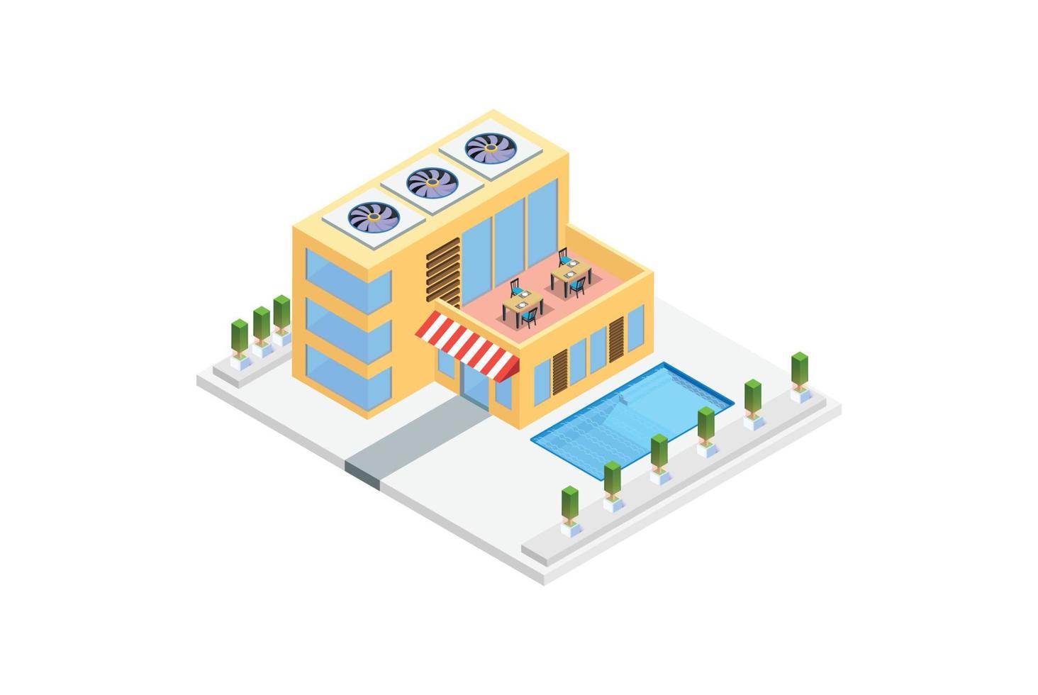 modern lyx isometrisk grön eco vänlig hus med sol- panel, lämplig för diagram, infografik, illustration, och Övrig grafisk relaterad assetsweb vektor