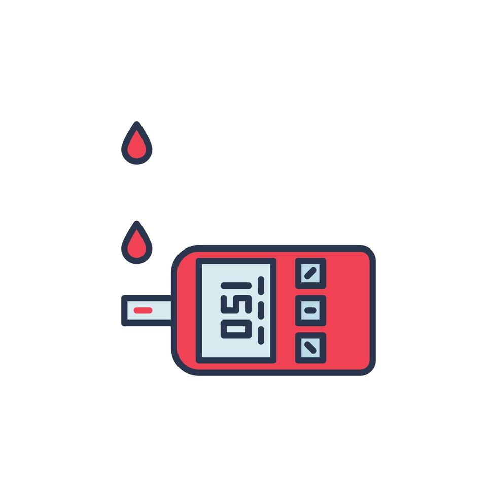 röd glukos övervaka vektor begrepp färgad ikon eller symbol