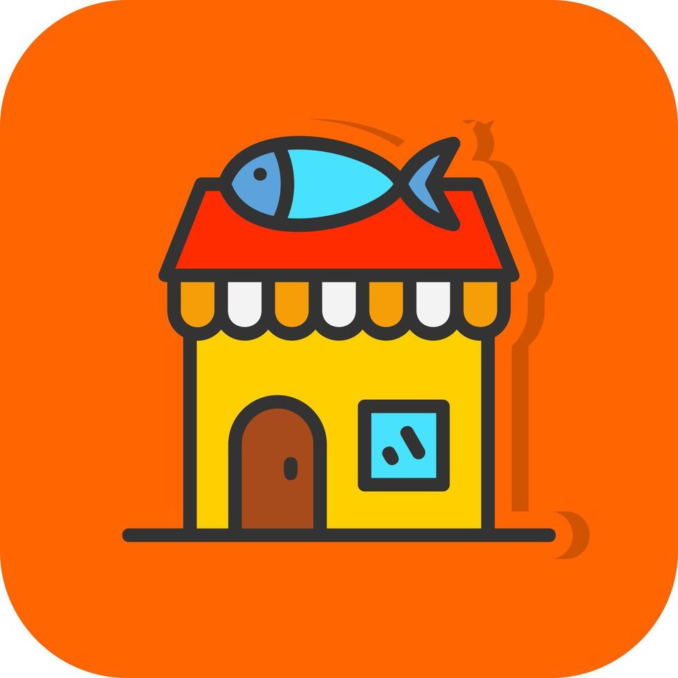 Fischgeschäft Vektor-Icon-Design vektor