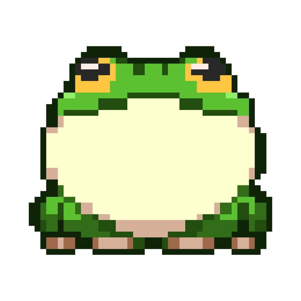 Vektor Fett Grün belaubt Frosch mit tränenreich Augen Pixel Kunst Stil geeignet zum Aufkleber und Dekoration