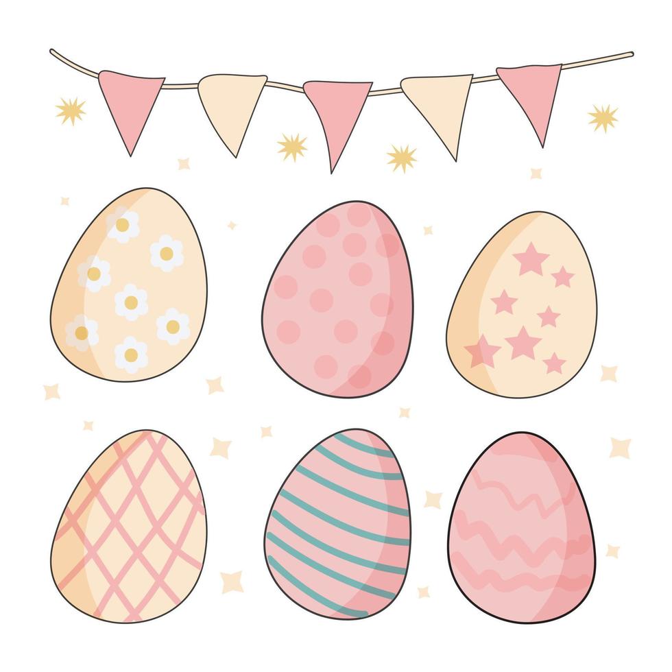 glücklich Ostern Eier Clip Art Sammlung vektor