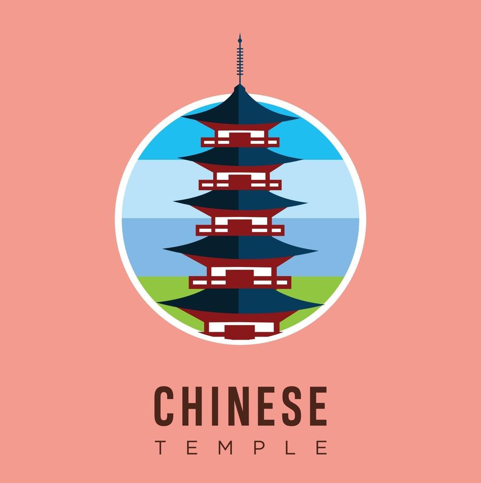 schöne Reise Sehenswürdigkeiten chinesische Tempel Design Vektor Lager. China Reisen und Attraktionen, Sehenswürdigkeiten, Tourismus, traditionelle Kultur und Religion