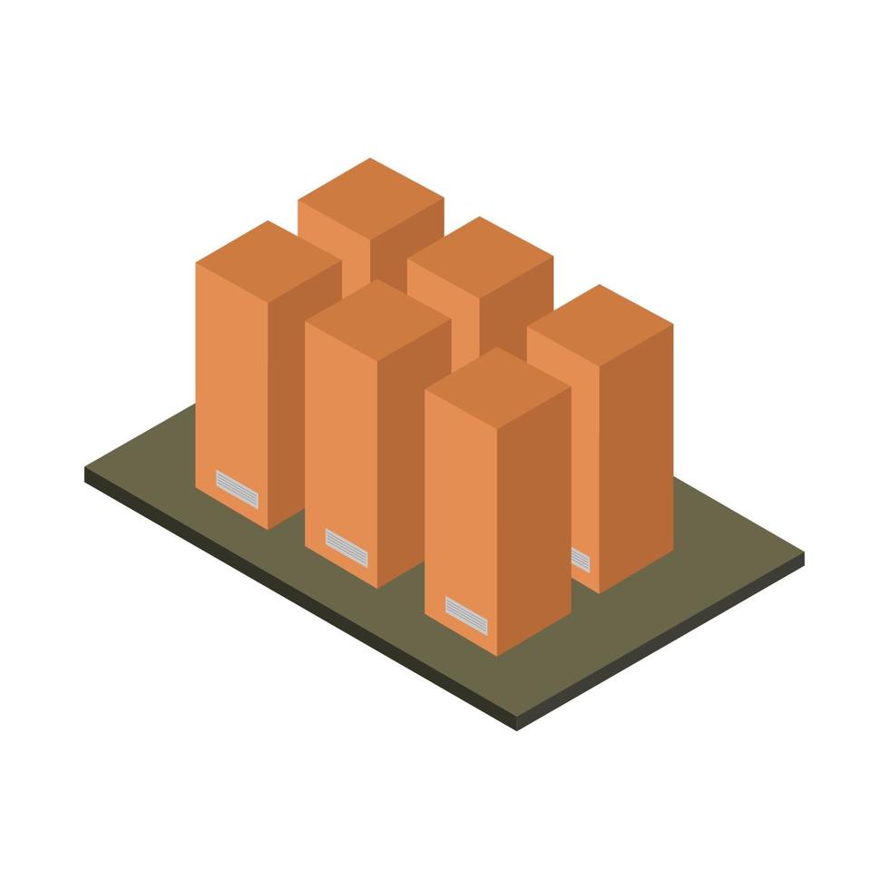 isometrische Kästen auf Tabelle auf weißem Hintergrund vektor