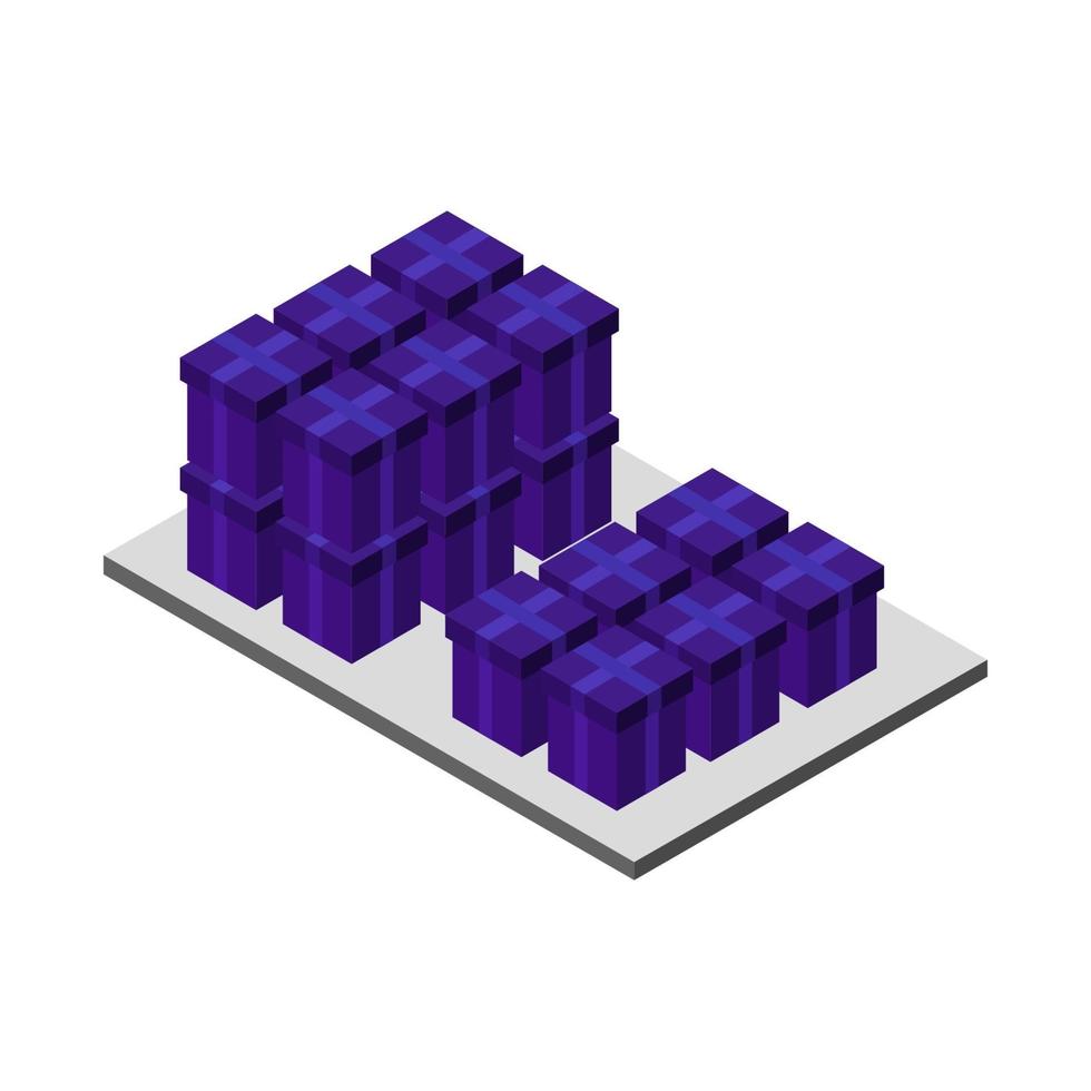 isometriska gåvor på bordet på vit bakgrund vektor