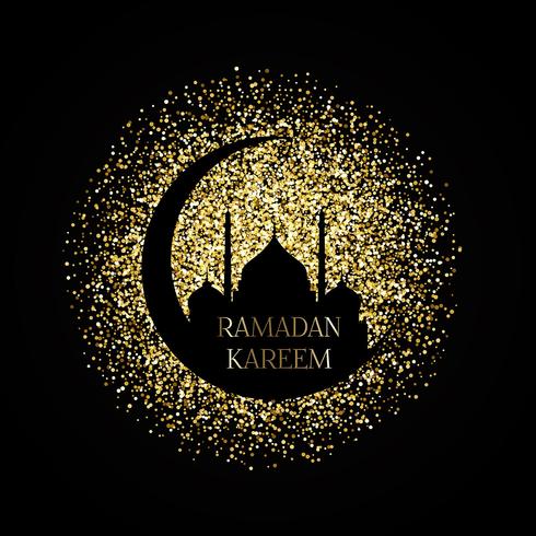 Gold Ramadan Kareem Hintergrund vektor