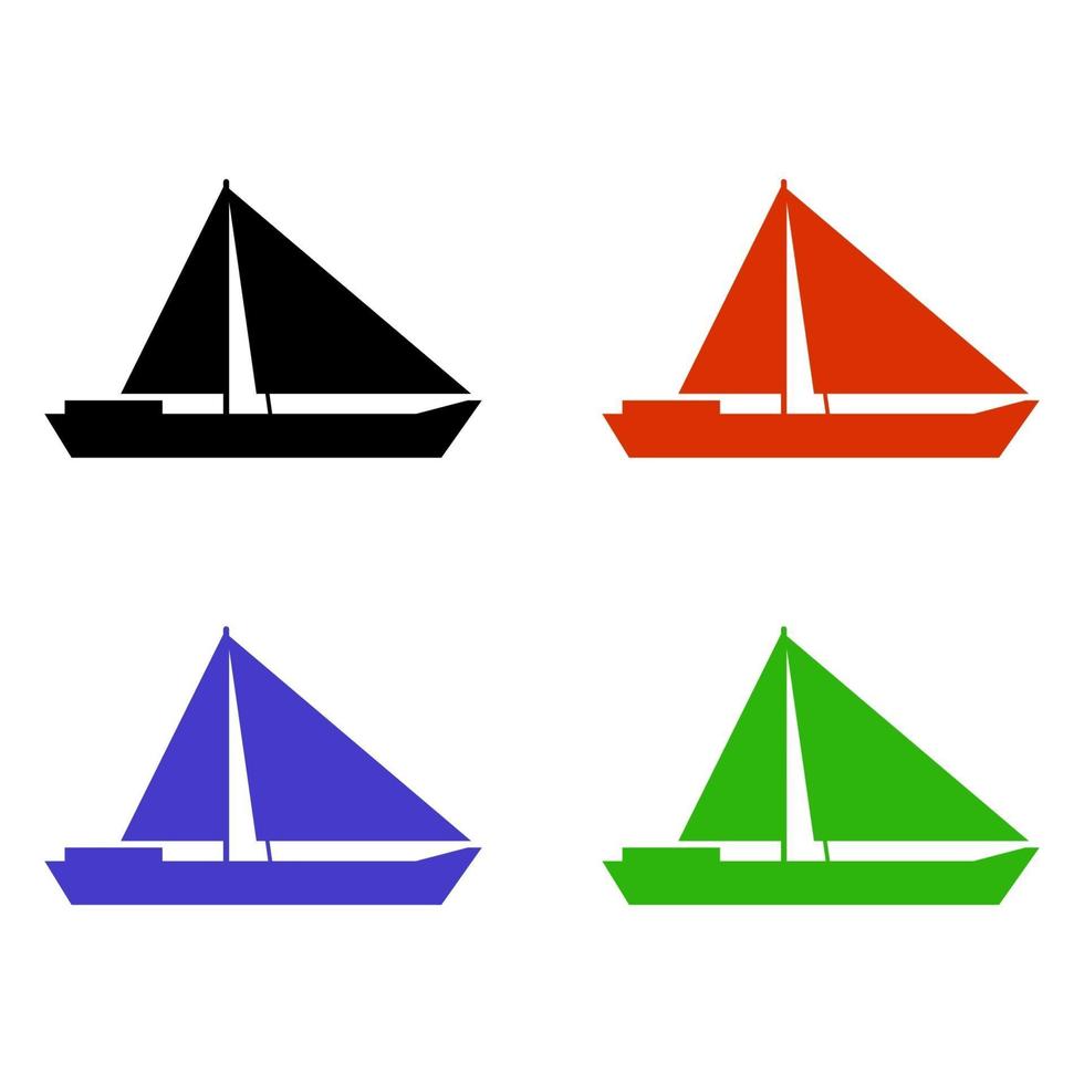 segelbåt på vit bakgrund vektor