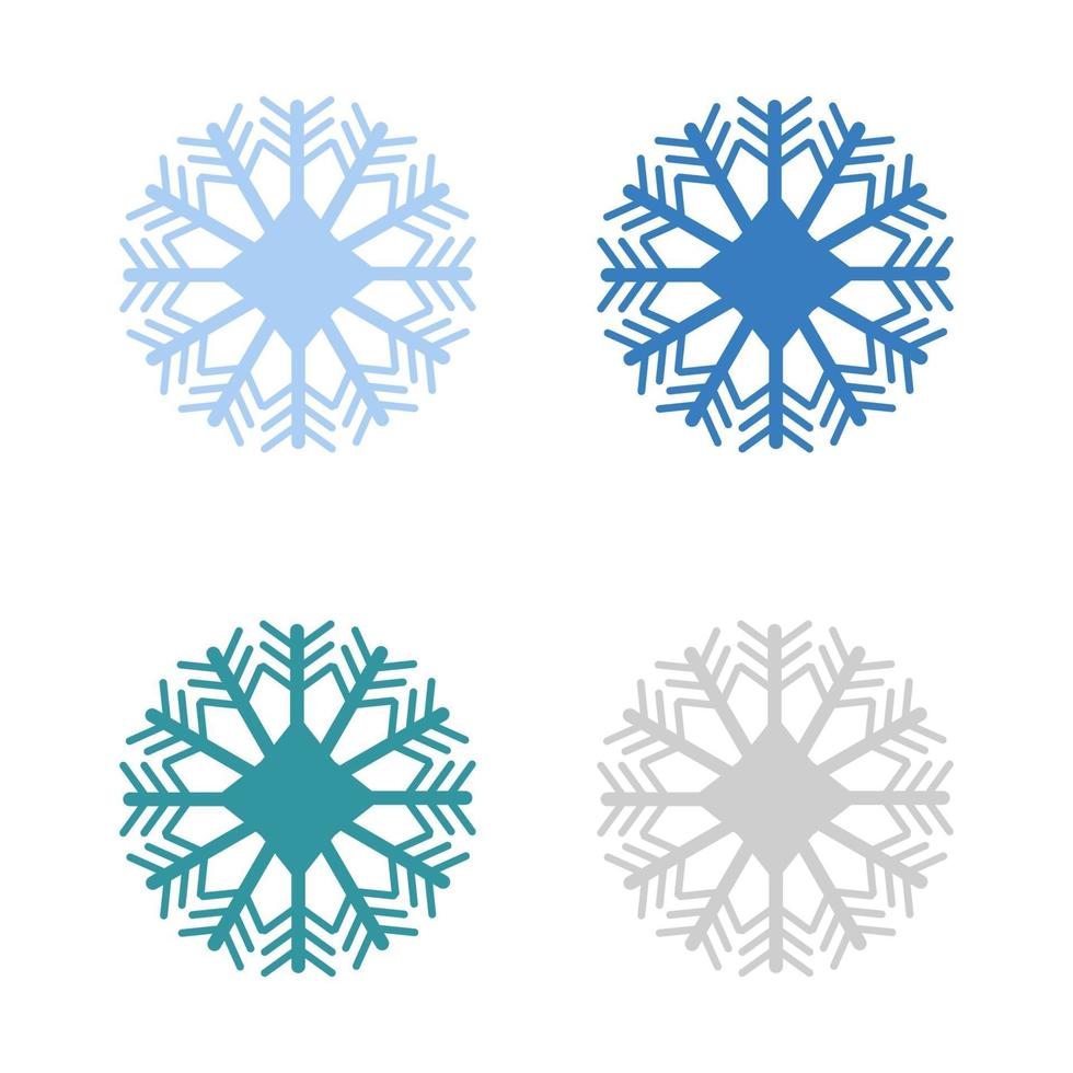 Schneeflocke auf weißem Hintergrund eingestellt vektor